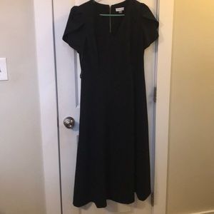 Black Calvin Klein fit-and-flair dress